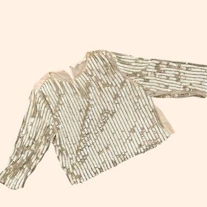 Sequin M disco blouse. Soft rose/silver